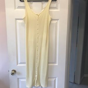Yellow body-con tank dress